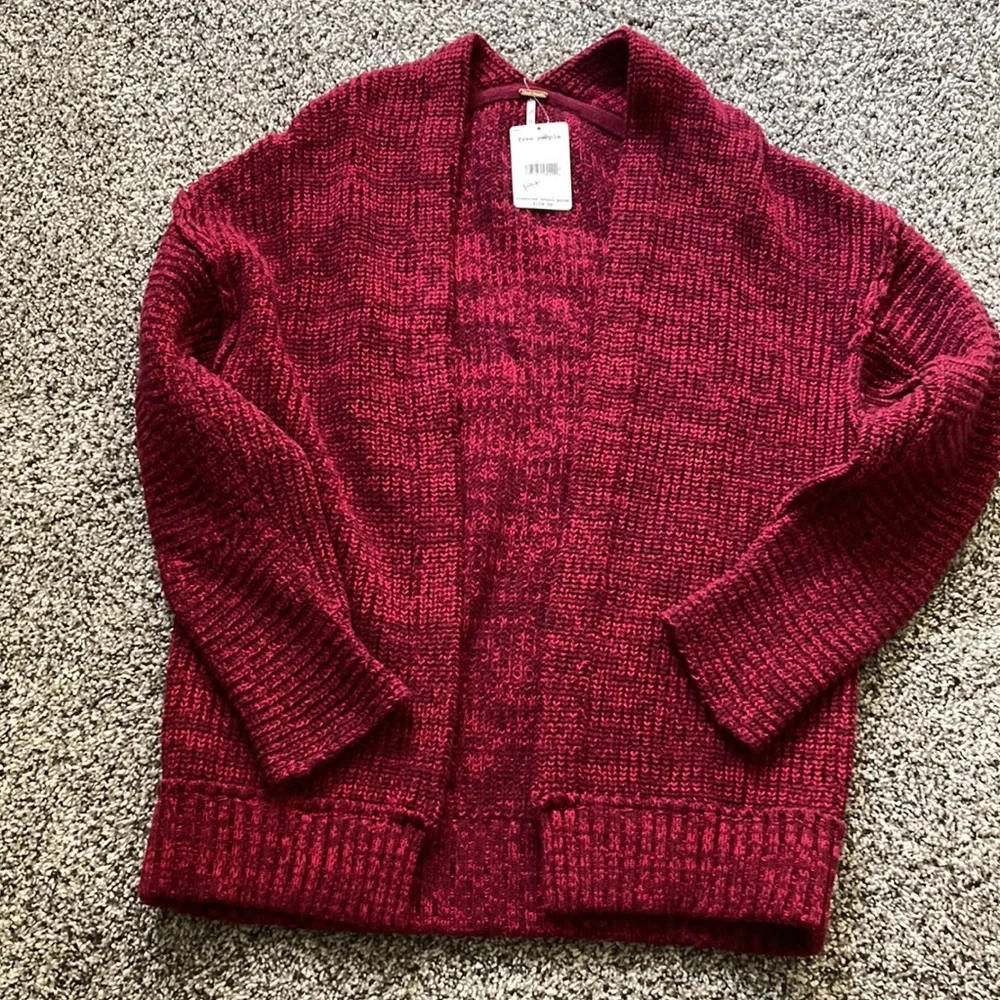 NWT FREE PEOPLE High Hopes Cardigan - Plum Blossom - Picture 5 of 6